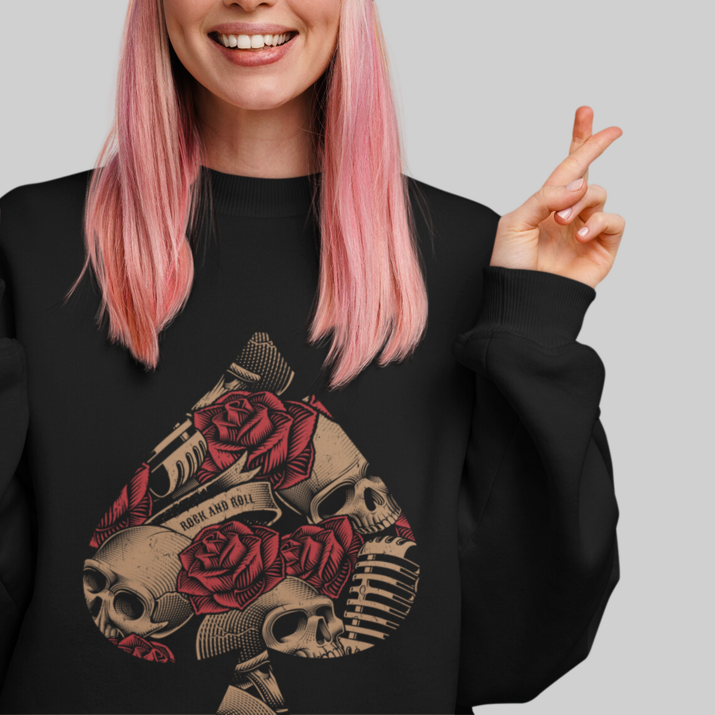 Ace Skull & Roses Sweater