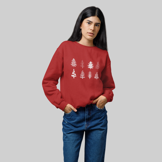 White Christmas Trees Sweater